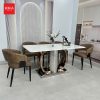 Bộ bàn ăn 6 ghế hiện đại chân thép sơn giả gỗ - BA492 12 Bộ bàn ăn 6 ghế hiện đại chân thép sơn giả gỗ - BA492
