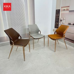 Ghế ăn khung thép mạ PVD vàng hồng - GA188