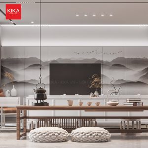 Vách ốp tường đẹp, tinh tế cho phòng khách gia đình – VT21